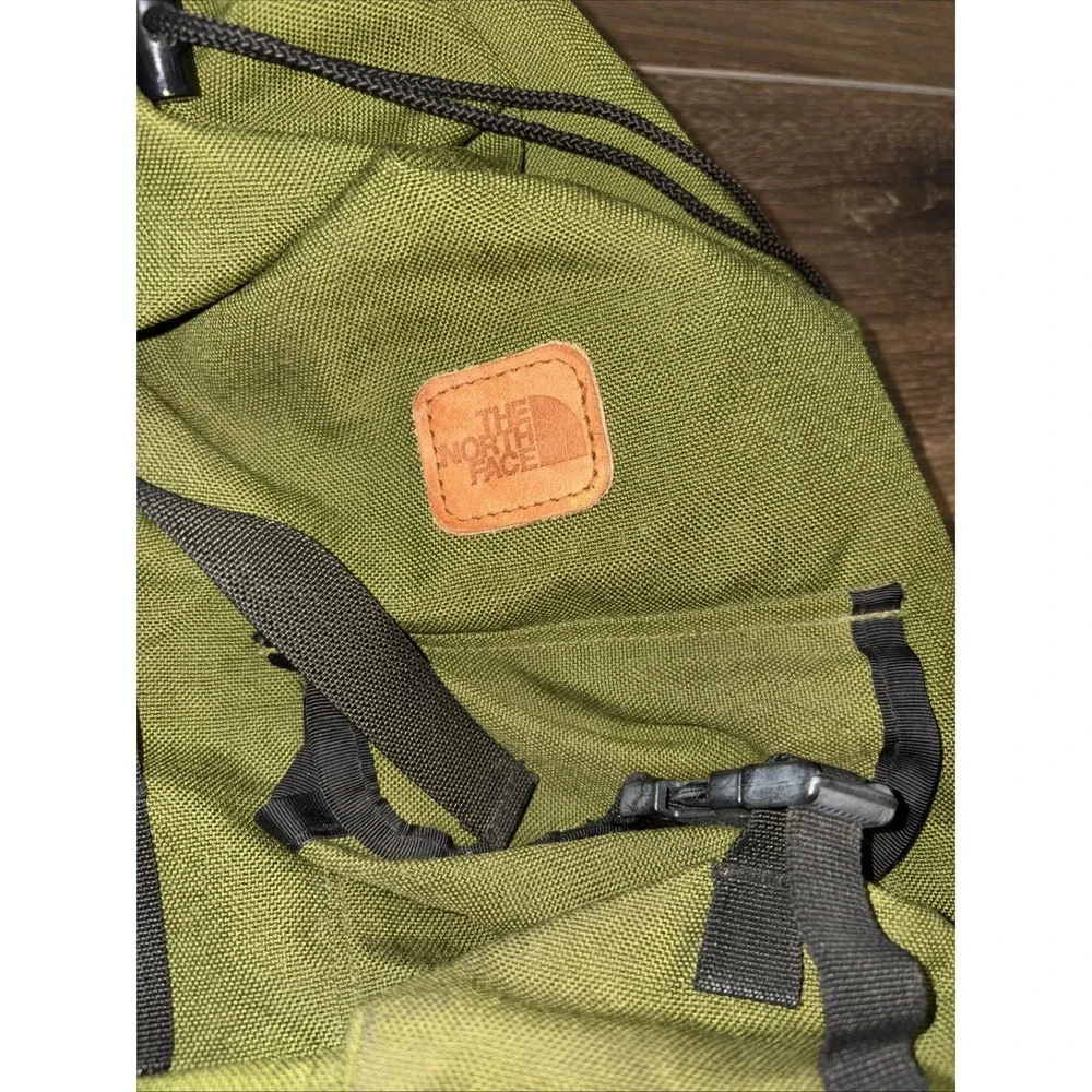Vintage The North Face Tear Drop Backpack USA Brown Label Tag Leather Canvas